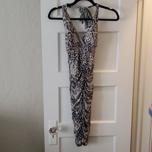 Silver leopard print dress